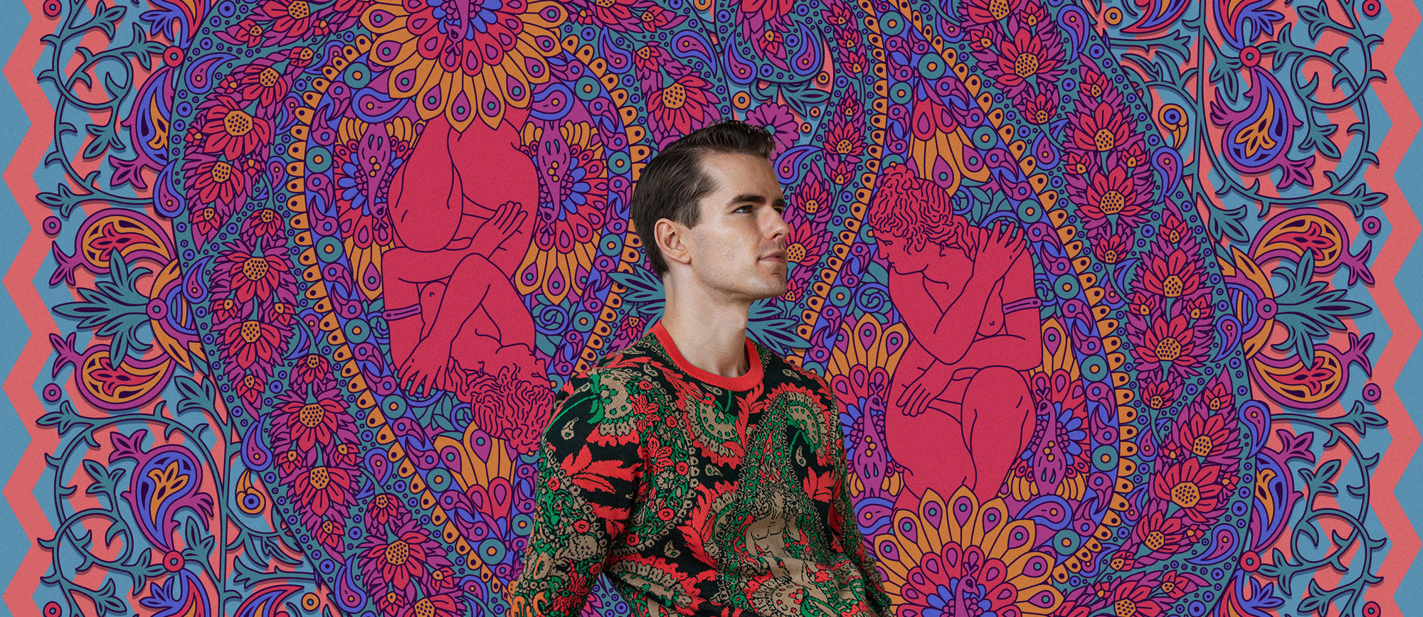 Paisley Print, Venus, Luxury Silk Scarves, T-shirts, Cashmere, Made in London, UK, Furious Goose