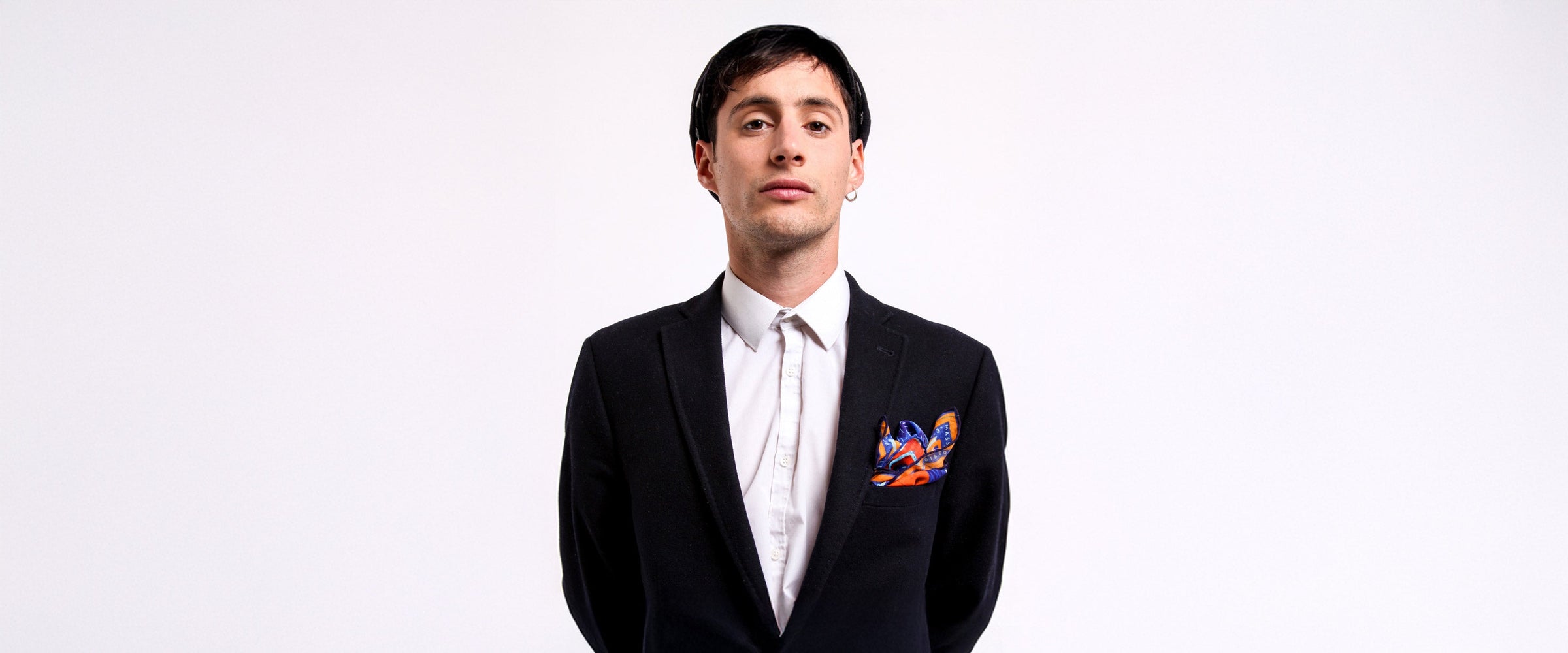 Rock Star wearing a beautiful Furious Goose pocket square
