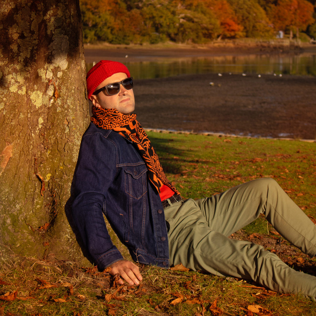 Paisley Gods Merino Scarf – Burnt Orange