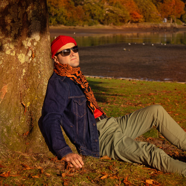Paisley Gods Merino Scarf – Burnt Orange