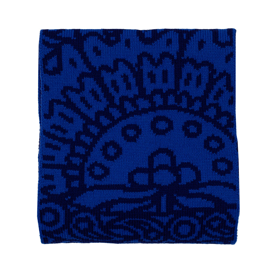 Knit, Michelangelos David,  Cashmere Scarf, Merino Wool, Blue, Paisley, Jacquard, Sustainable Fashion, Made in London, UK, Furious Goose