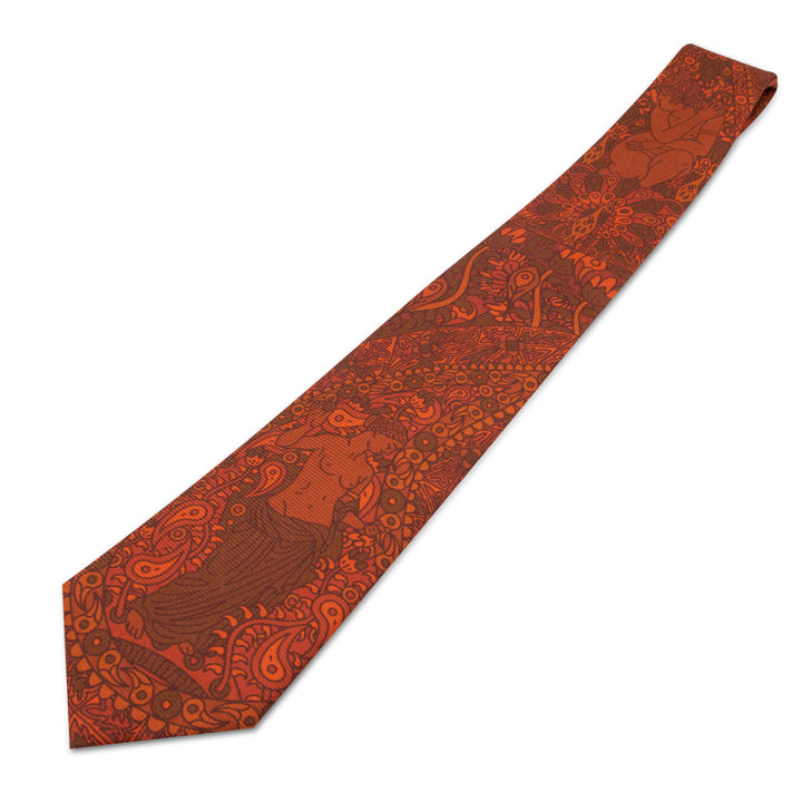 Red silk tie, Venus, Paisley Print, Luxury Neckties, Made in UK, Saglia Silk, Premium accessories, Furious Goose