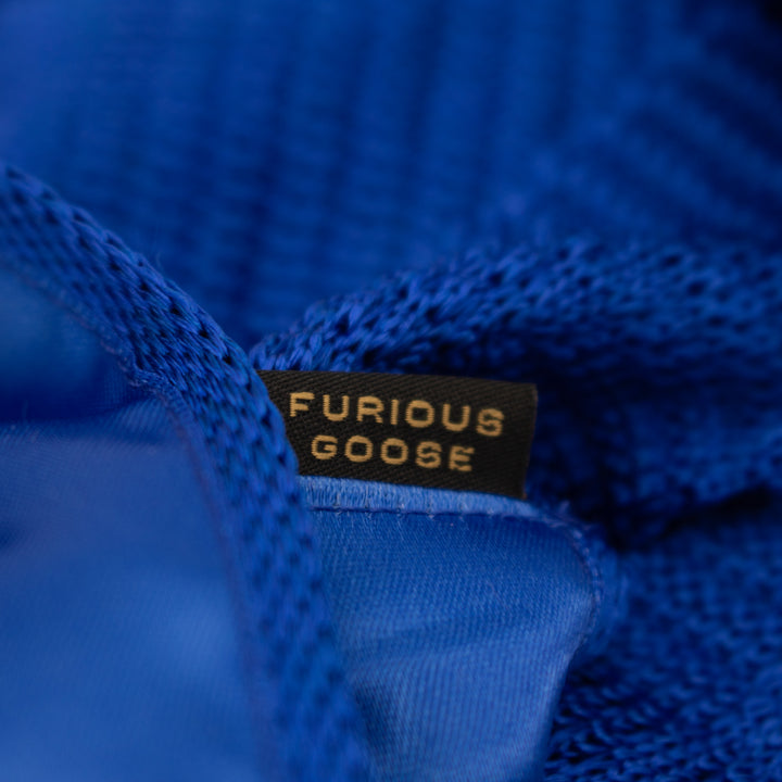 Electric Blue Knitted Silk Tie, Luxury Ties, London, Bold Accessories, Furious Goose