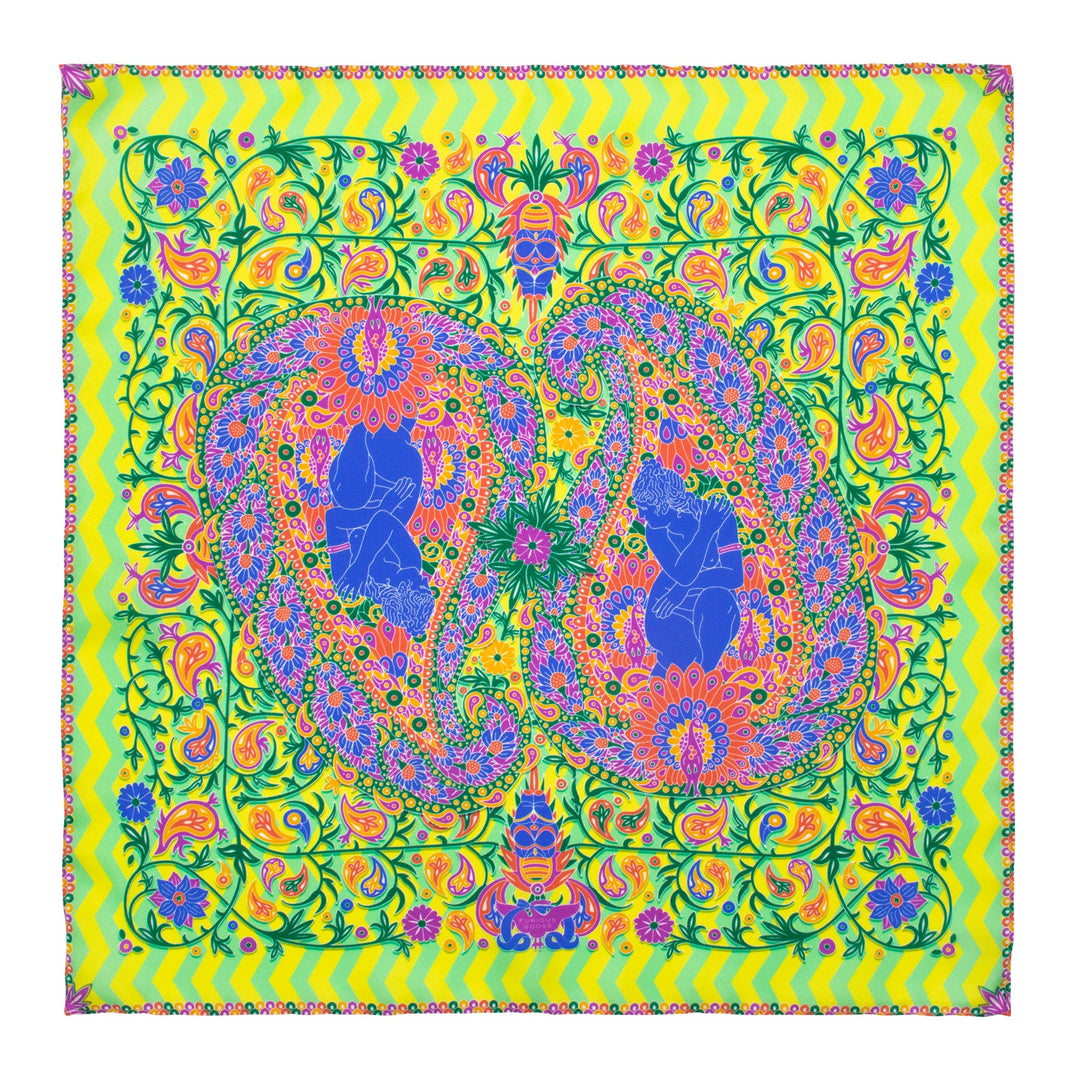 Psychedelic Pocket Square, Silk, Luxury, London, Bold Accessories, Venus, Boteh