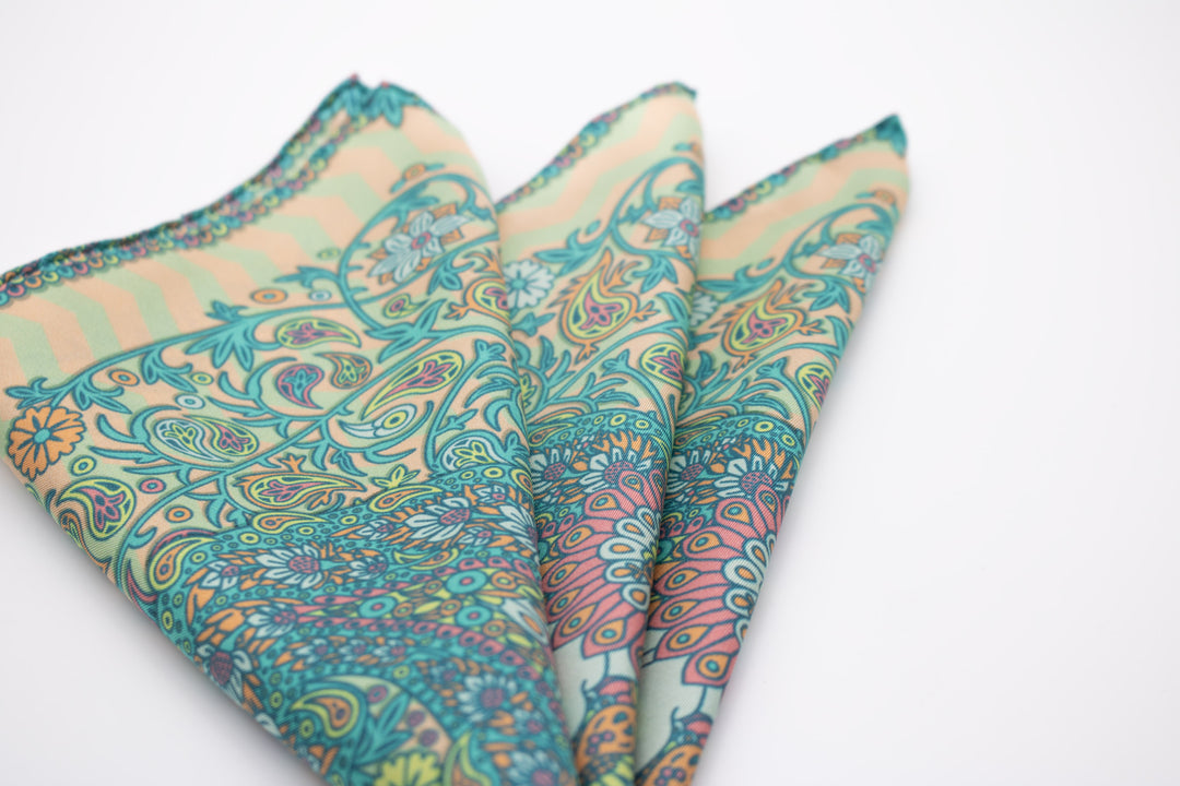 Venus Damascus, Paisley Gods Silk Pocket Square