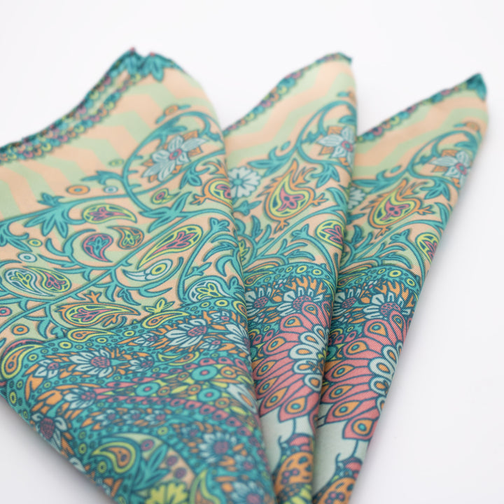Venus Damascus, Paisley Gods Silk Pocket Square
