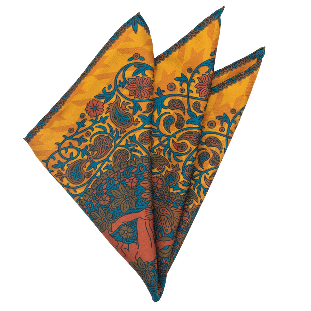 Discobolos Persepolis, Paisley Gods Silk Pocket Square