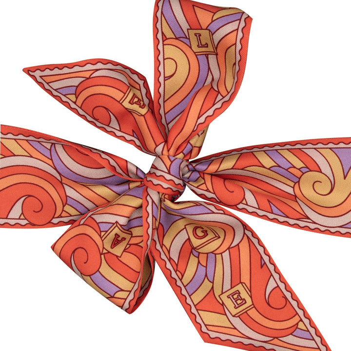 Twilly ribbon scarf, Silk Twill, Made in UK, River Thames Print, Furious Goose