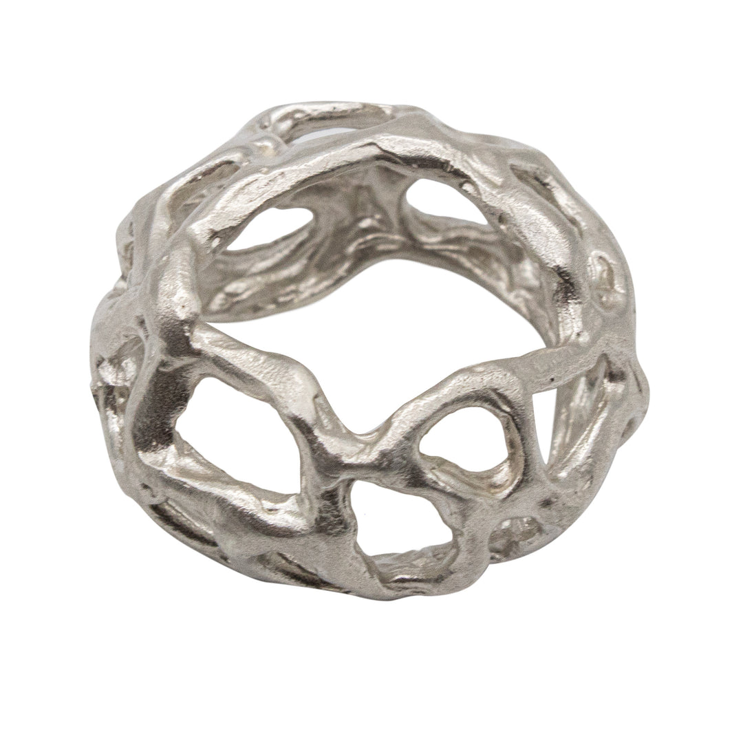 Solid silver luxury scarf ring – Made in London by hand – Furious Goose