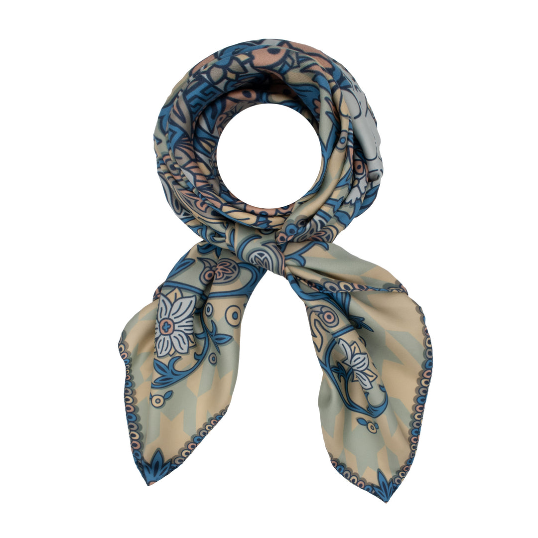 Silk Scarf, Paisley Print, Discobolos, Hokusai Wave, Made in UK, London, Furious Goose
