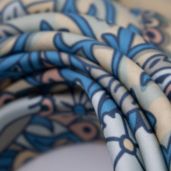 Silk Scarf, Paisley Print, Discobolos, Hokusai Wave, Made in UK, London, Furious Goose
