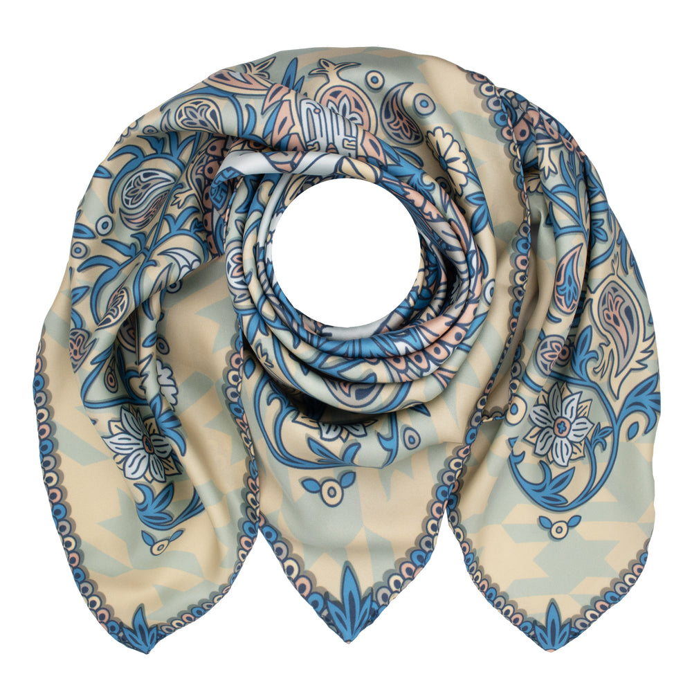 Silk Scarf, Paisley Print, Discobolos, Hokusai Wave, Made in UK, London, Furious Goose