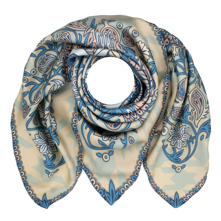Silk Scarf, Paisley Print, Discobolos, Hokusai Wave, Made in UK, London, Furious Goose