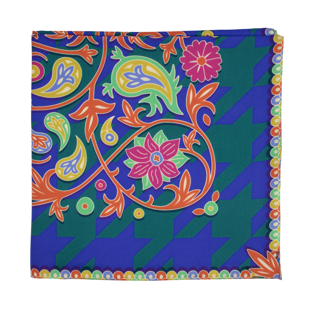 Luxury Silk Scarf, Paisley Print, Colourlover, Bold, Discobolos, Made in UK, London, Furious Goose