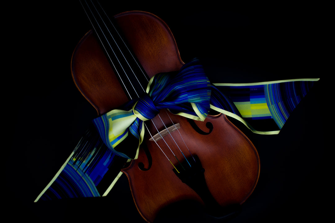 Ribbon Scarf, Musical Art, Wearable Art, Twillie, Lavallière, Four Seasons, Silk Scarves