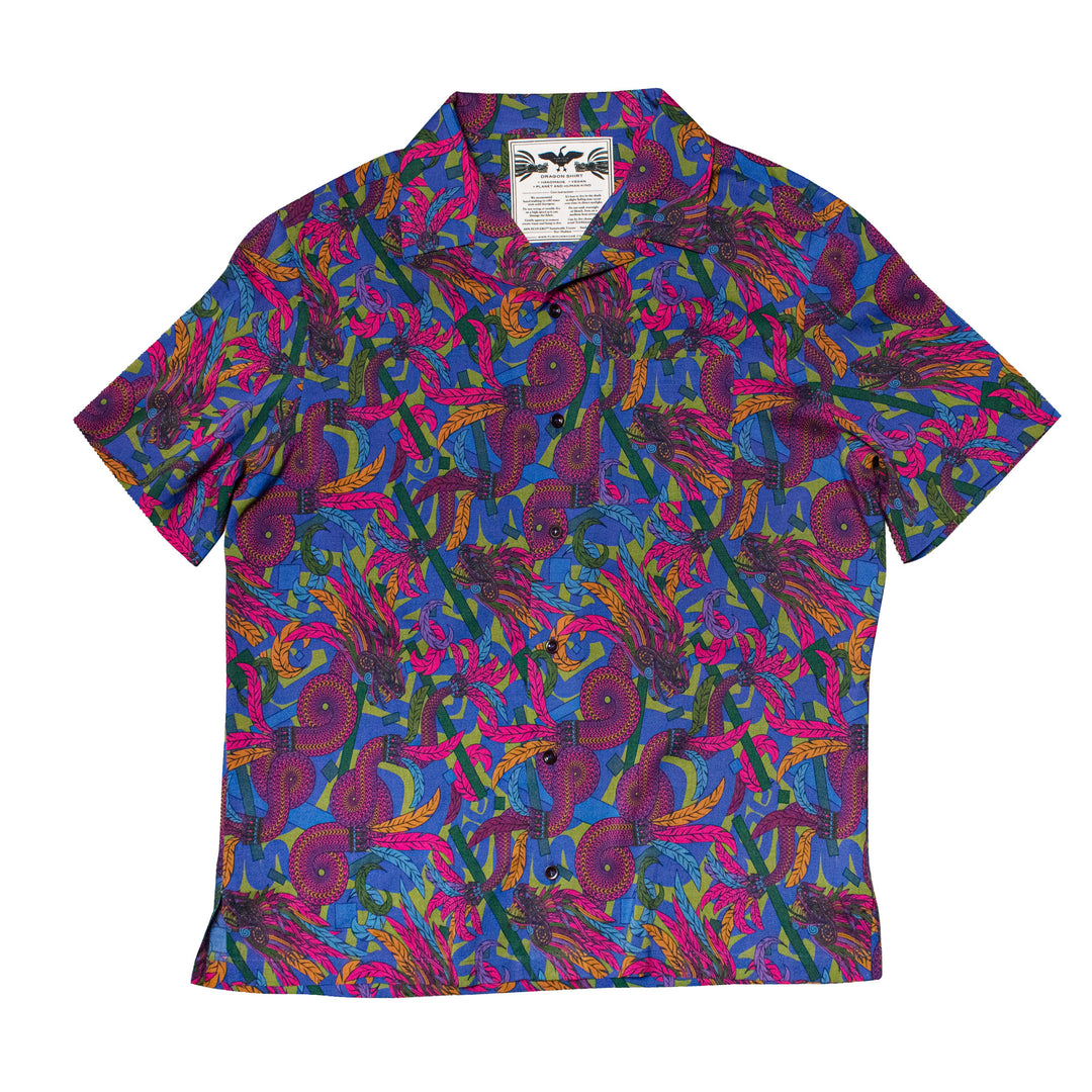 Bold Hawaiian Shirt, Dragon Shirt, Quetzalcoatl, Casual Shirts, Vegan Fashion, Made in UK