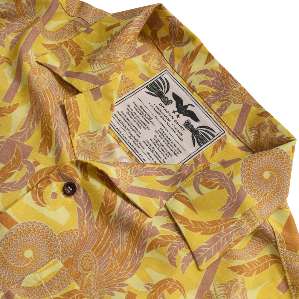 Dragon Shirt, Hawaiian Shirt, Casual Shirt, Quetzalcoatl, Bold Print, Sustainable Fashion, Ecovero, Vegan Fashion