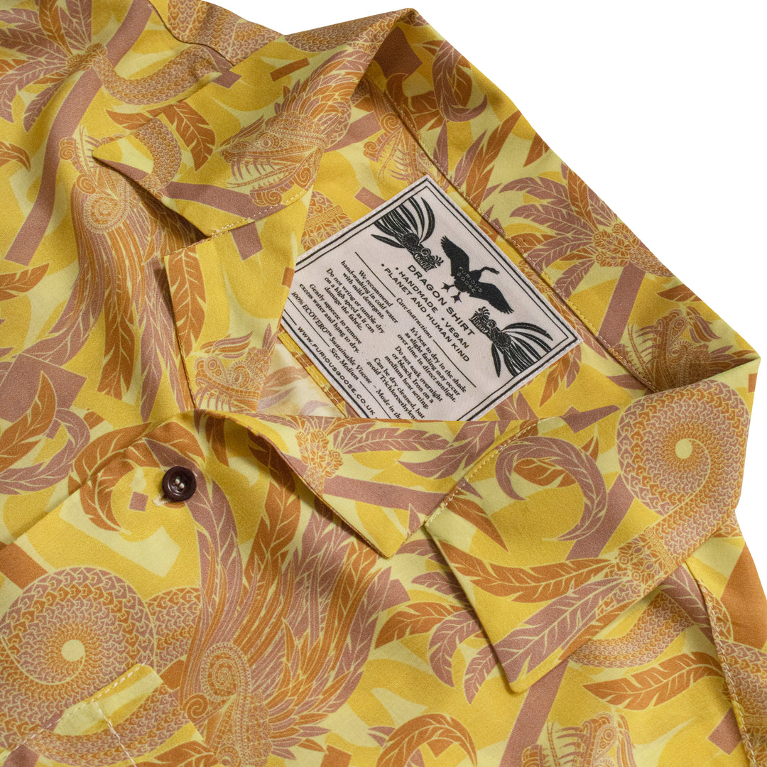 Dragon Shirt, Hawaiian Shirt, Casual Shirt, Quetzalcoatl, Bold Print, Sustainable Fashion, Ecovero, Vegan Fashion
