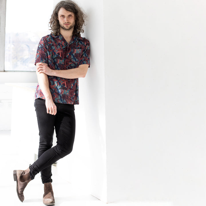 Dragon Shirt, Hawaiian Shirt, Casual Shirt, Quetzalcoatl, Bold Print, Sustainable Fashion, Ecovero, Vegan Fashion