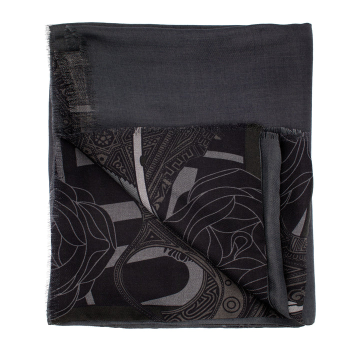 Cashmere stole, Silk Wool Scarf, Guns and Roses, Made in UK, Luxury Accessory, London