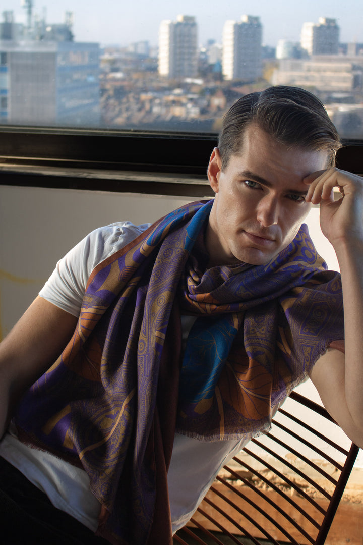 Cashmere scarf, Guns Roses Scarf, Luxury Accessory, British Luxury, Silk Scarves