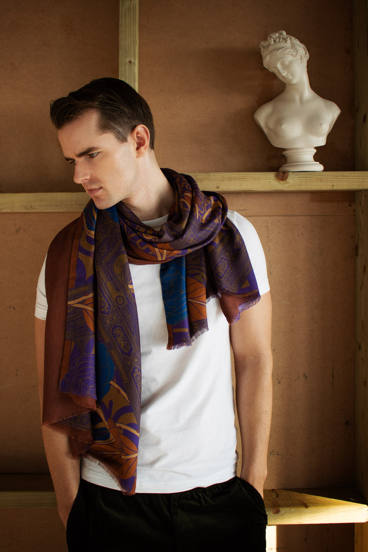 Cashmere scarf, Guns Roses Scarf, Luxury Accessory, British Luxury, Silk Scarves