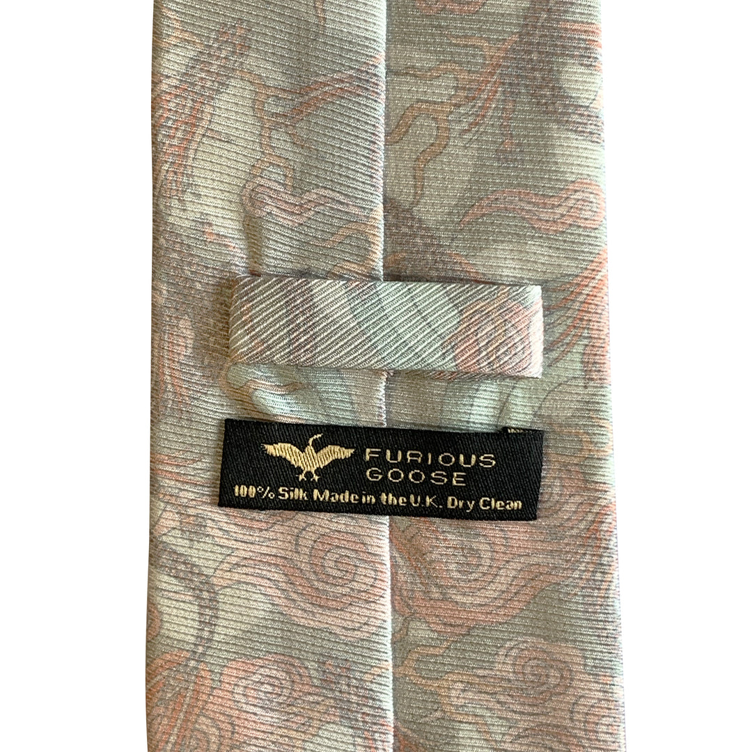 Luxury designer tie, wedding tie, pink necktie, rose, silver, saglia silk, Made in England, British Accessories