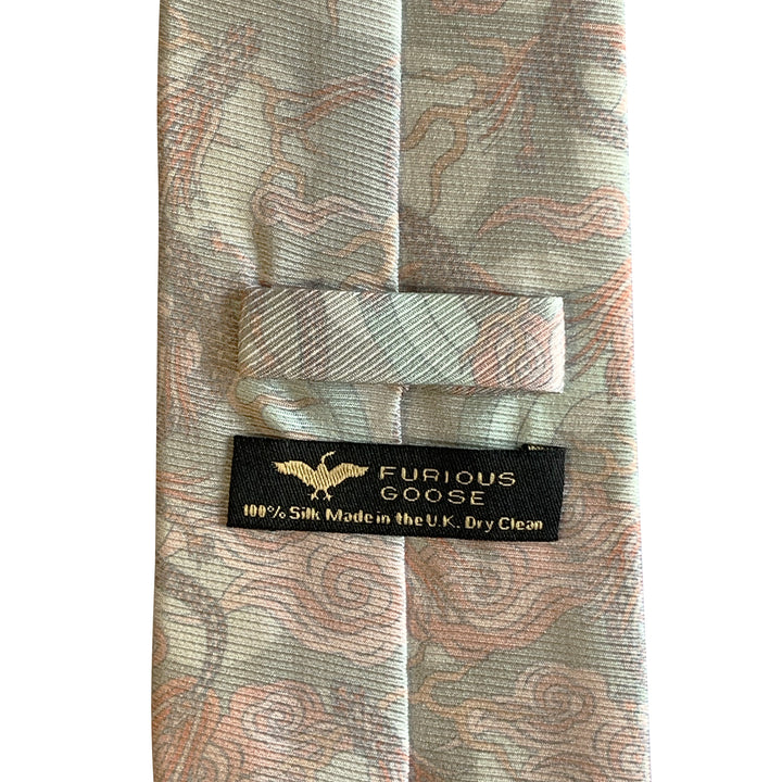 Luxury designer tie, wedding tie, pink necktie, rose, silver, saglia silk, Made in England, British Accessories