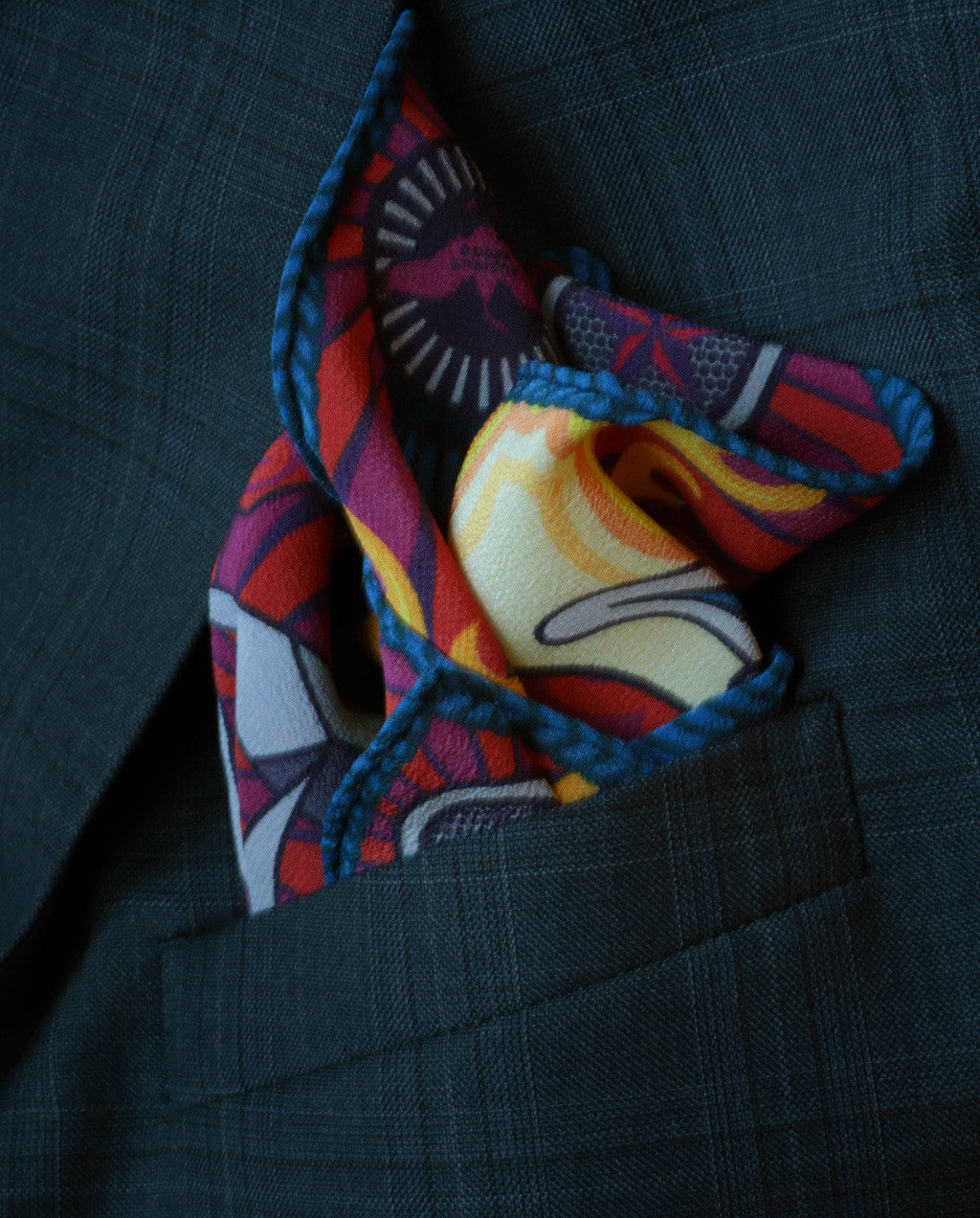 Pocket Squares UK, Contemporary Pocket Square, Luxury Pochette, Made in England, Hand rolled hem