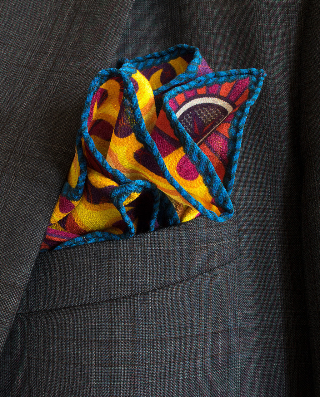Pocket Squares UK, Contemporary Pocket Square, Luxury Pochette, Made in England, Hand rolled hem