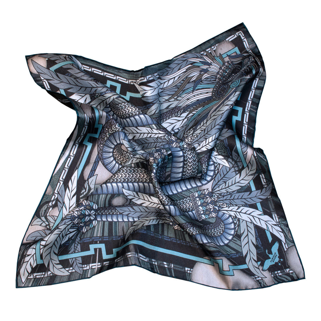 Pocket squares, modern fashion, dragon pattern, 100% silk