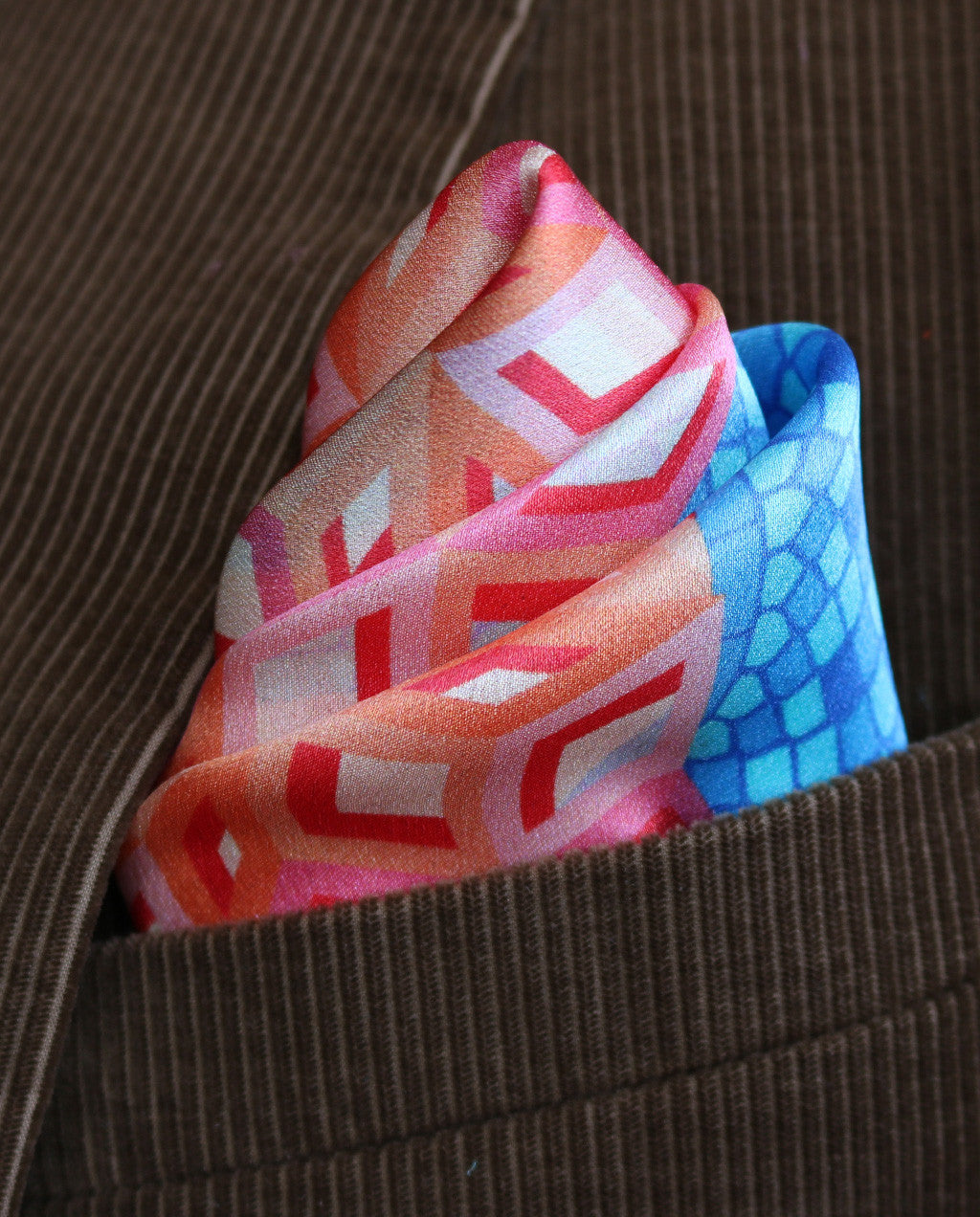 Pocket Square Brighton, Colourful, Contemporary Pocket Squares UK, Made in UK, Hand finished, High Quality