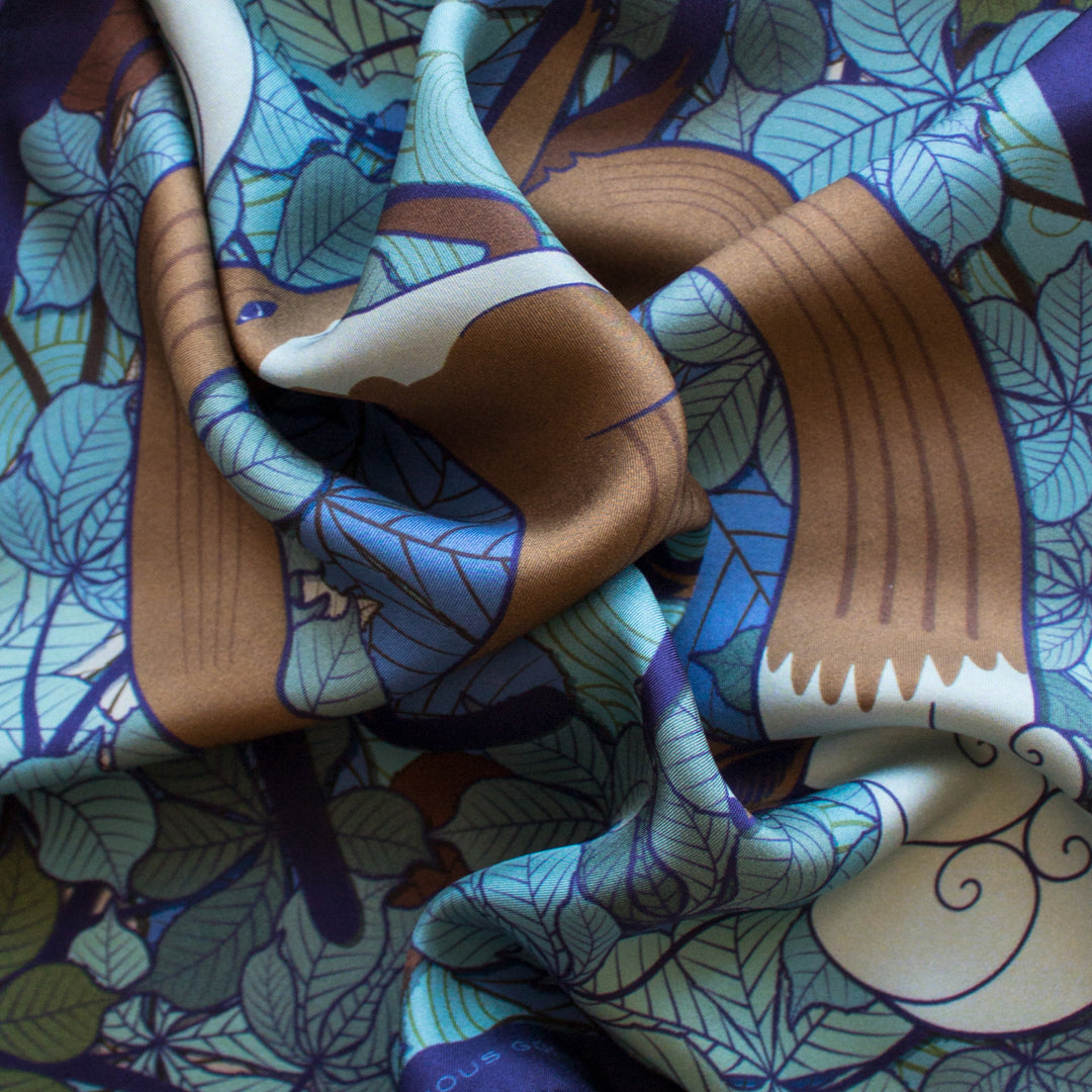 Fox inspired Pocket Square, Pocket Squares UK, Pochette, Handkerchief, Silk Square, Luxury Gift, Made in UK