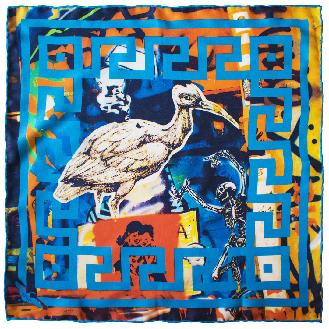 Street Art Silk Scarf, Graffiti Luxury Accessories, Silk Scarves Athens, Silk Square, Attica, Luxury Gift, Made in England