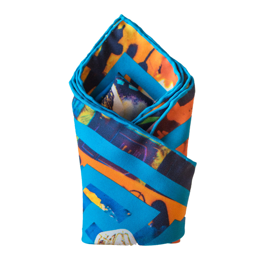 Graffiti inspired Pocket Square, Street Art Pocket Squares UK, Pochette, Handkerchief, Silk Square, Luxury Gift, Made in UK