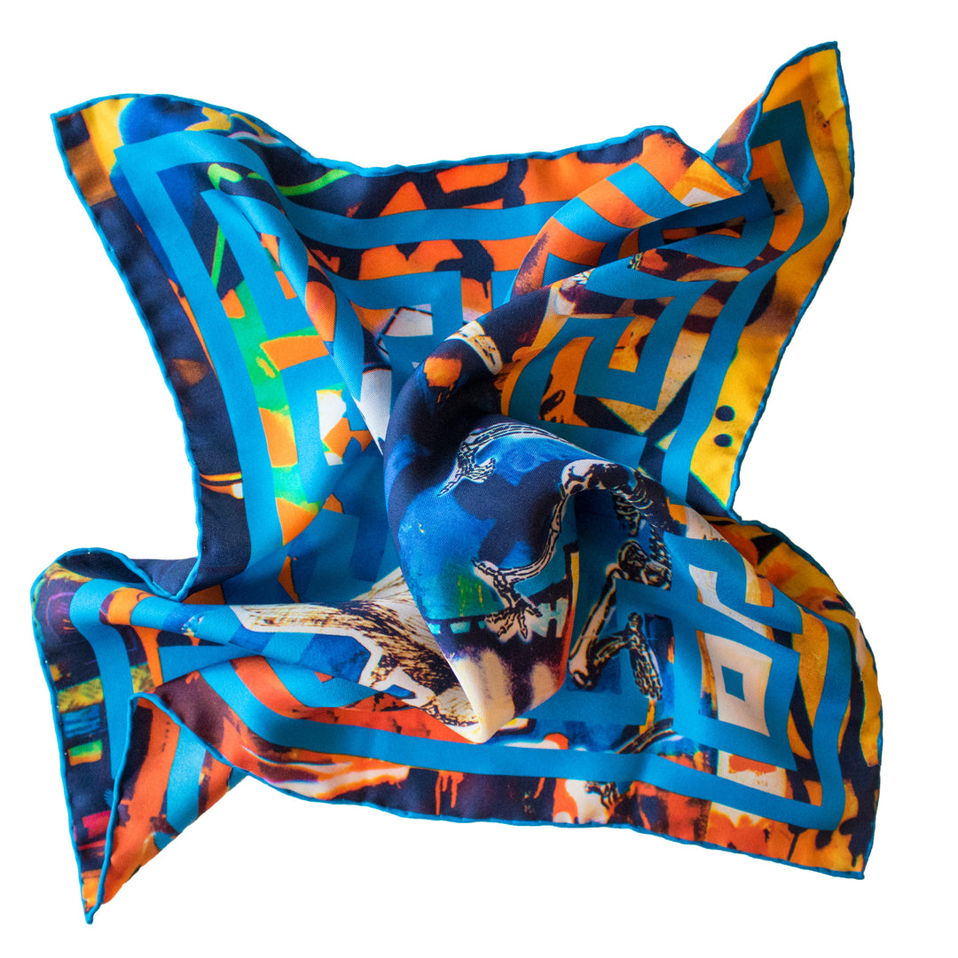 Street Art Silk Scarf, Graffiti Luxury Accessories, Silk Scarves Athens, Silk Square, Attica, Luxury Gift, Made in England