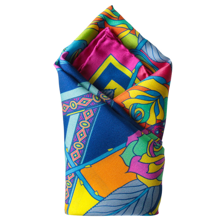 Guns and Roses, Ottoman Antique Flintlock, Designer Pocket Square, Guns Floral Print, Pochette, Luxury Handkerchief, Silk Square, Luxury Gift, Made in England