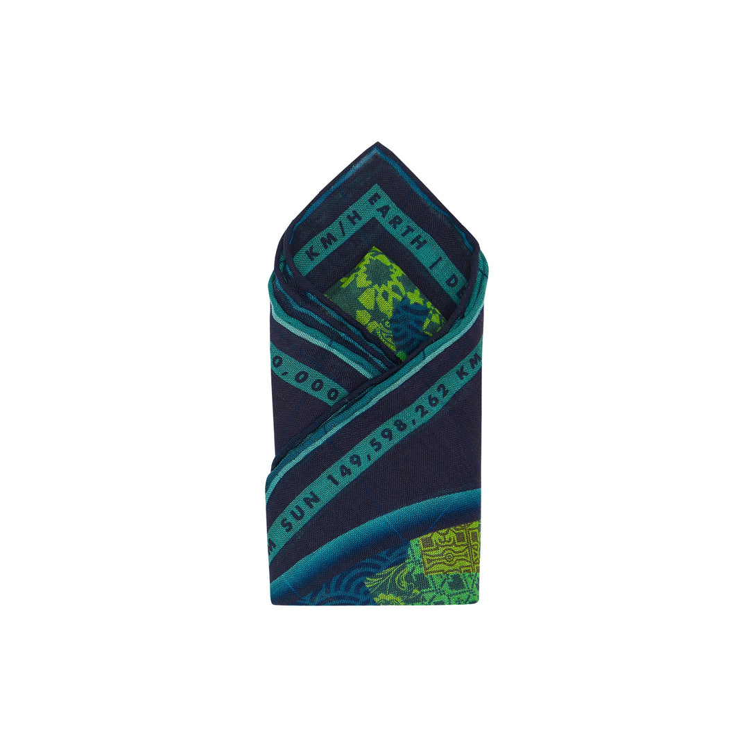 Luxury Pocket Square, Earth, Planet Gaia, Gift Ideas Nature, Luxury Gift UK, London, Brighton, Environmental Gift