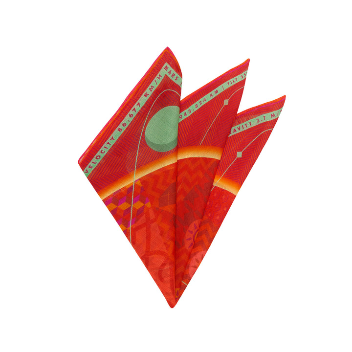Luxury Pocket Square, Mars, Planet Mars, Aries, Gift Ideas Aries, Luxury Gift UK, London, Brighton, Space Gift