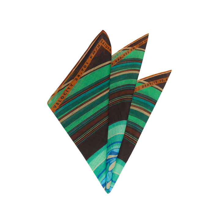 Luxury Pocket Square, Saturn, Planets, Gift Ideas Science, Luxury Gift UK, London, Brighton, Capricorn Aquarius Gift