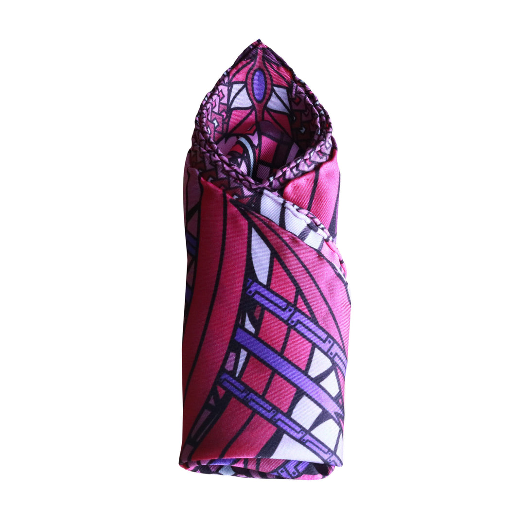 Dragon pocket square, bright and bold colours, 100% silk, modern fashion trends