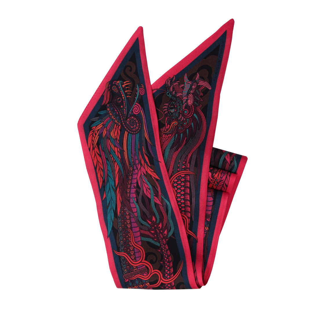 Dragon Scarf, Ribbon Scarf, Twilly Scarf, Luxury Accessory, Silk Scarf UK