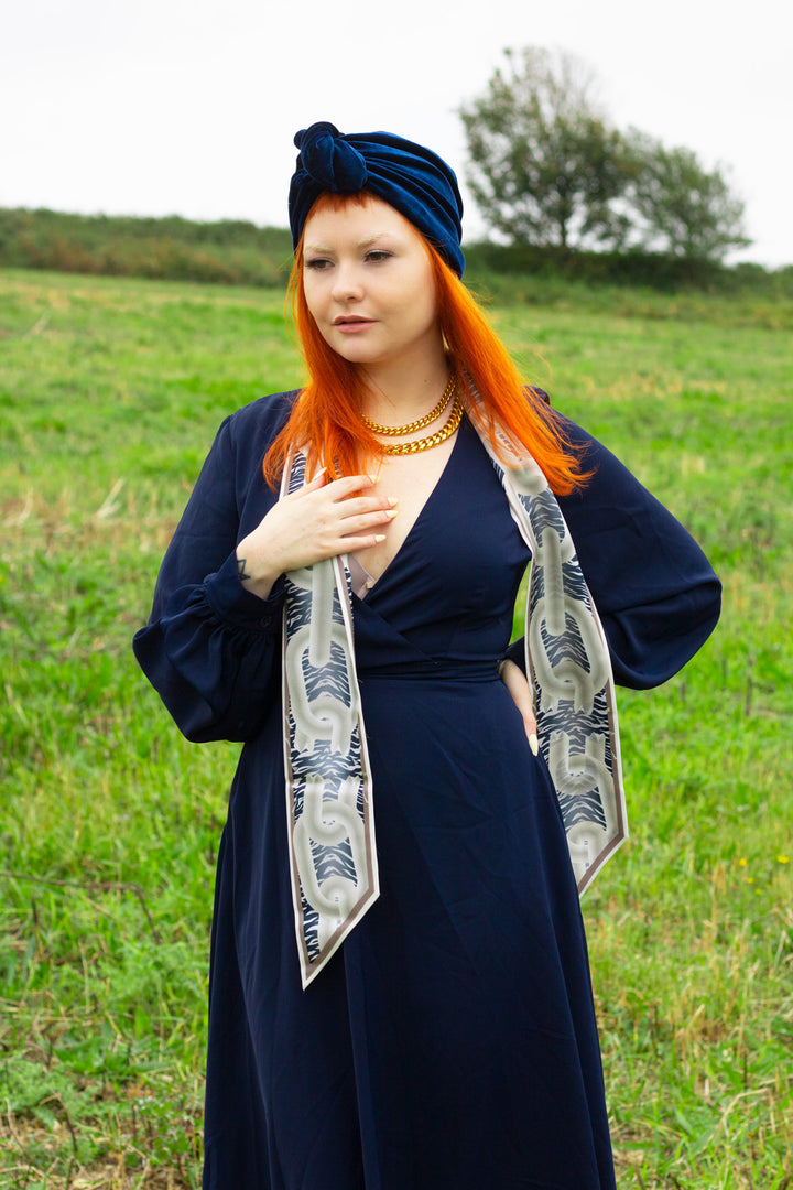 Lavallière, Pussy Bow, Twilly Ribbon Scarf, Luxury Bold Accessory, London, Alternative Luxe, Tiger Print, Animal Print, Maximalist