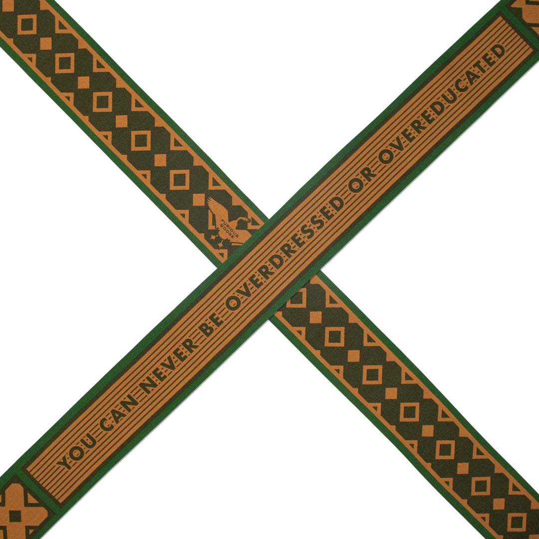 Silk Ribbon Scarf, Twillie, Racing Green Gold, Hat Ribbon, Summer Style, Gift Idea, Made in UK