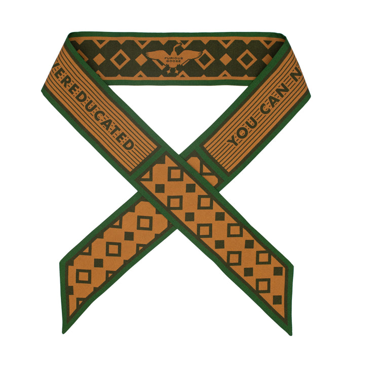 Silk Ribbon Scarf, Twillie, Racing Green Gold, Hat Ribbon, Summer Style, Gift Idea, Made in UK