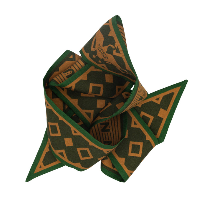 Silk Ribbon Scarf, Twillie, Racing Green Gold, Hat Ribbon, Summer Style, Gift Idea, Made in UK