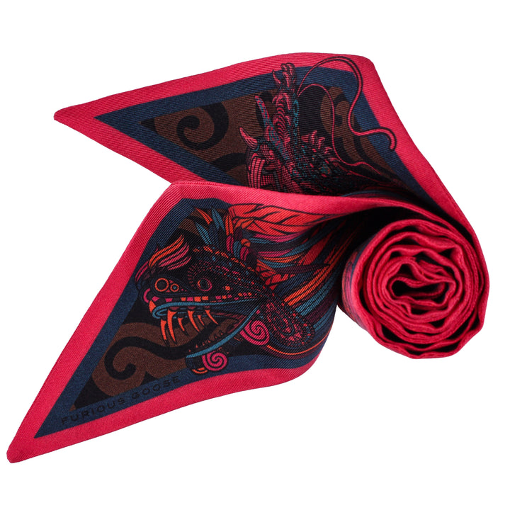 Dragon Scarf, Ribbon Scarf, Twilly Scarf, Luxury Accessory, Silk Scarf UK