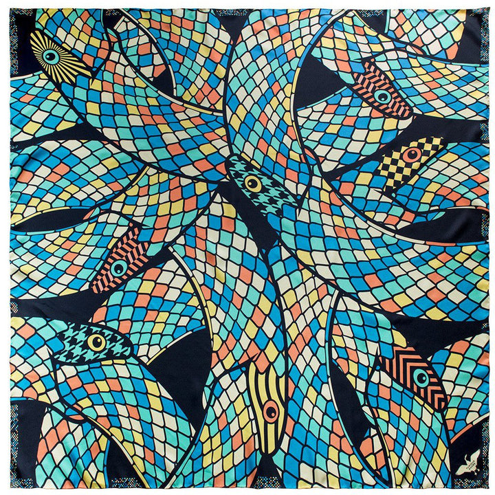 Maximalist Silk Scarf, Foulard, Silk Scarves London, Silk Square, Luxury Gift, Made in England