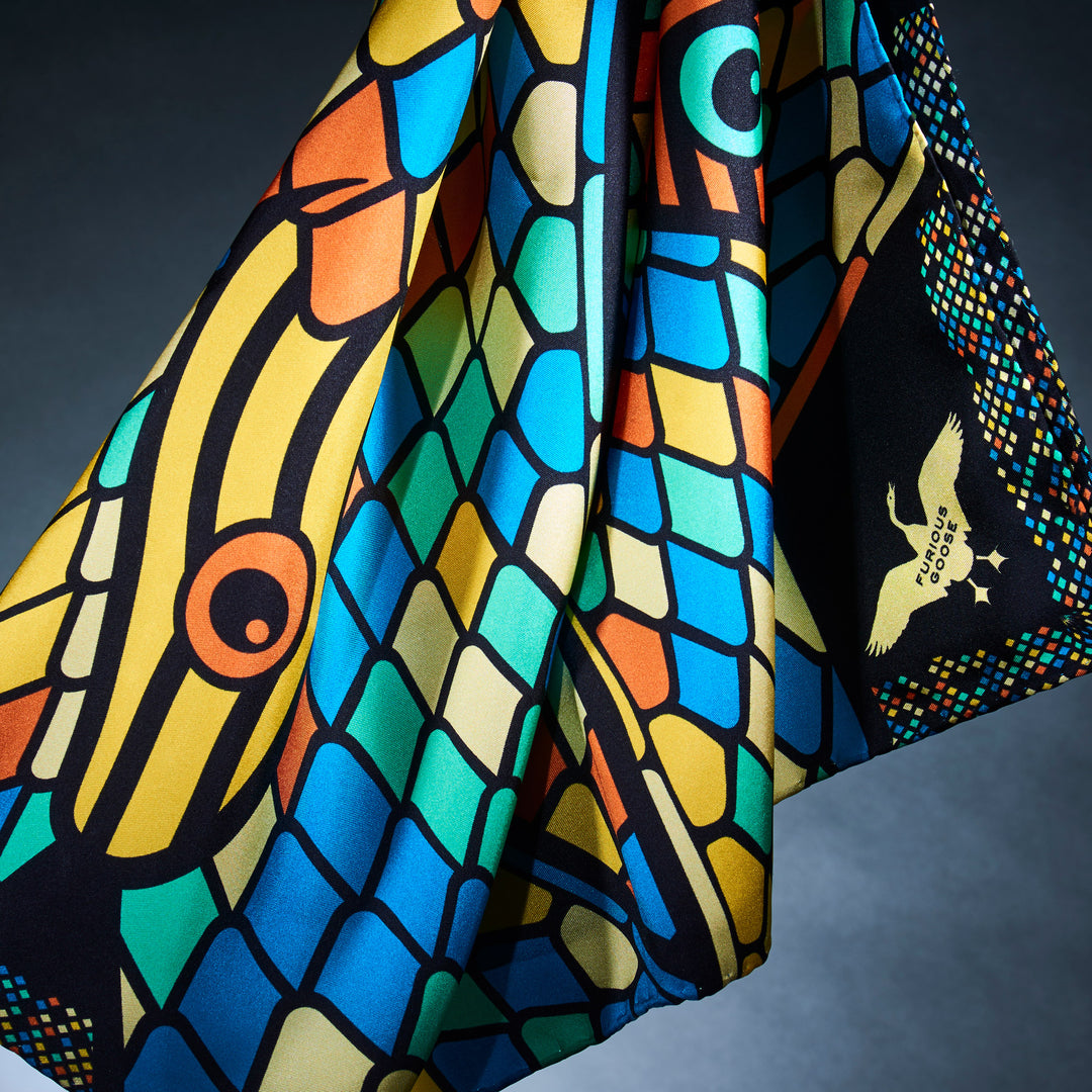 Maximalist Silk Scarf, Foulard, Silk Scarves London, Silk Square, Luxury Gift, Made in England