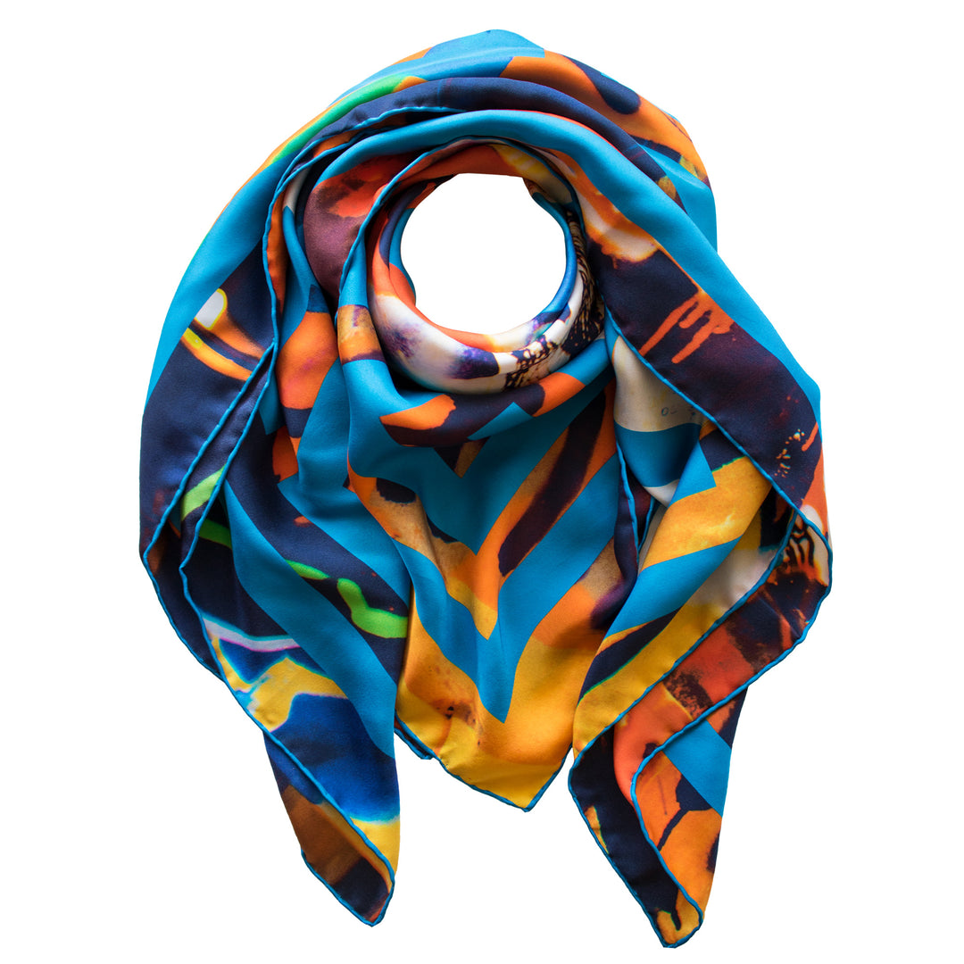 Street Art Silk Scarf, Graffiti Luxury Accessories, Silk Scarves Athens, Silk Square, Attica, Luxury Gift, Made in England